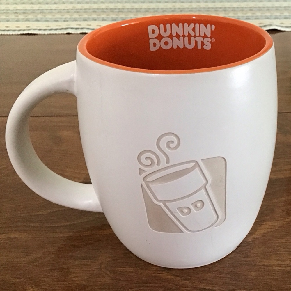 Dunkin’ Donuts White and Orange Coffee Mug Preowned